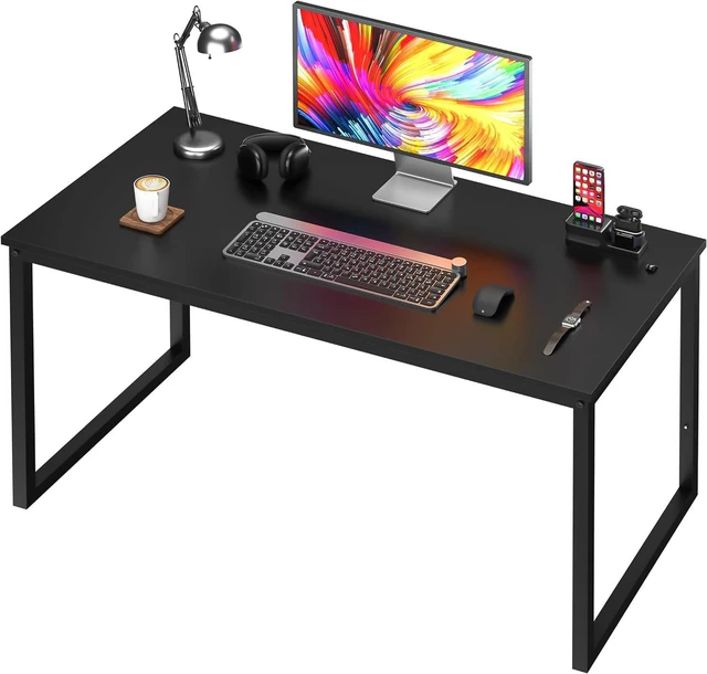 Main image of ZENY Computer Desk, 47 Inch Office Desk Gaming Desk Writing Desk, Modern Simple PC Desk Study Student Table (Black, 47 inch)