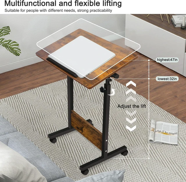 Alt view image 6 of 7 - KOUPA Height Adjustable Flip Standing Desk with Wheels,24Inch