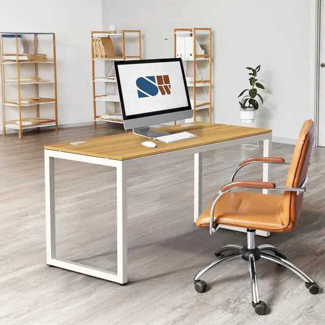 Alt view image 2 of 7 - SHW 55-Inch Commercial-Grade Office Computer Desk, Oak