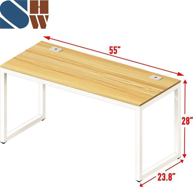 Alt view image 3 of 7 - SHW 55-Inch Commercial-Grade Office Computer Desk, Oak
