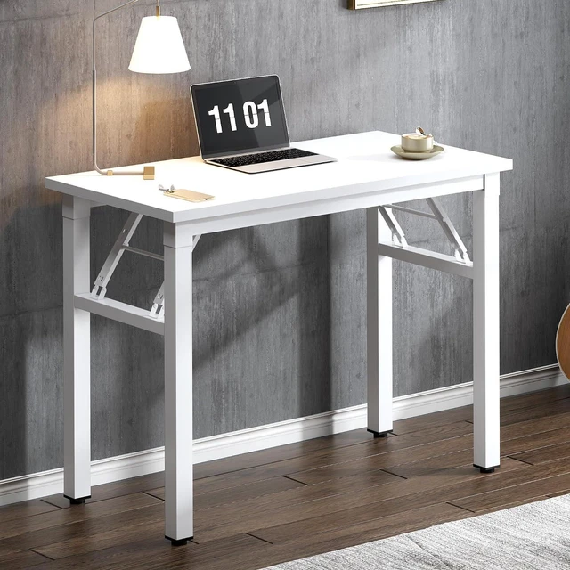 Alt view image 2 of 7 - Need Small Folding Computer Desk, 31.5 Inch Writing Table, White