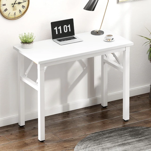 Alt view image 7 of 7 - Need Small Folding Computer Desk, 31.5 Inch Writing Table, White