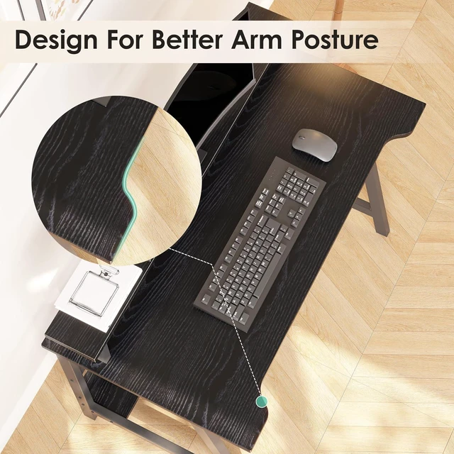 Alt view image 7 of 7 - ALISENED 31.5 Inch Small Office Desk with Storage, Small Desk for Small Spaces, Compact Home Office Desk, Mini Study Desk for Bedroom, Black