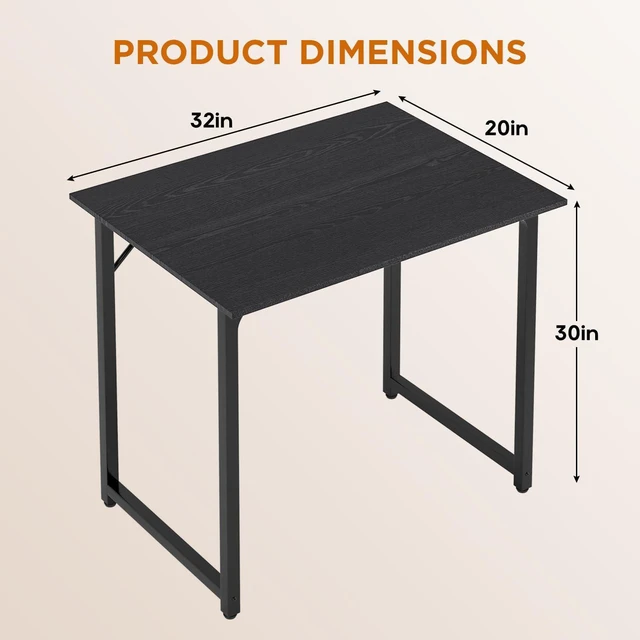 Alt view image 3 of 7 - PayLessHere | 32 Inch Computer Desk | Black | Sturdy Office Desk
