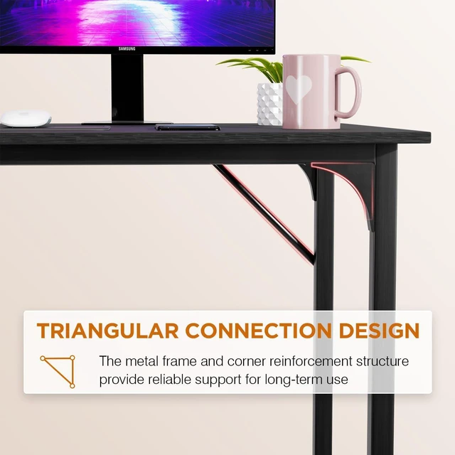 Alt view image 6 of 7 - PayLessHere | 32 Inch Computer Desk | Black | Sturdy Office Desk