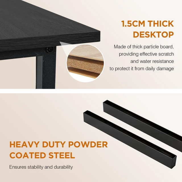 Alt view image 7 of 7 - PayLessHere | 32 Inch Computer Desk | Black | Sturdy Office Desk