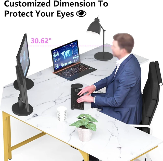 Alt view image 6 of 7 - L Shaped Desk with Shelves,64.84" Large Gaming Corner Desk for Home Office