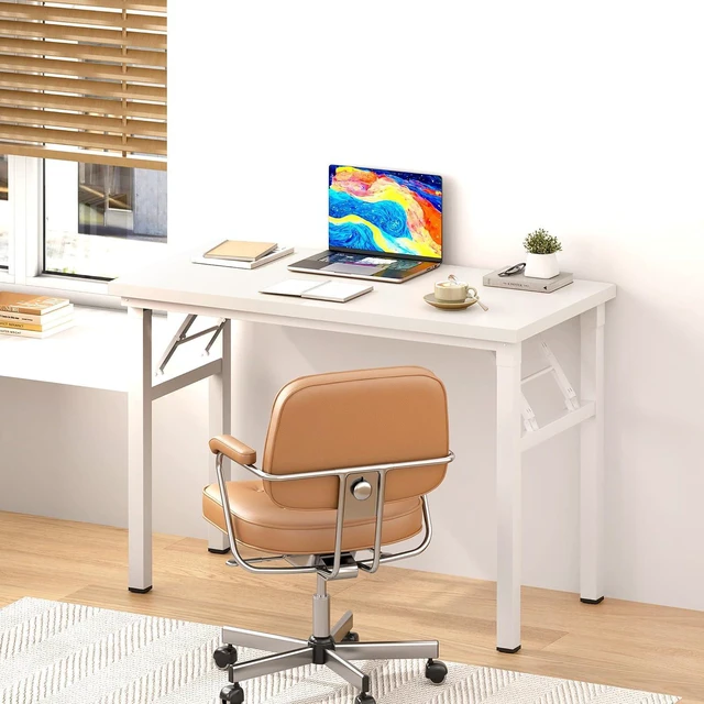 Alt view image 2 of 7 - DlandHome 31.5 Inch Small Folding Computer Desk for Home Office, White