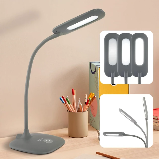 Main image of OttLite Soft Touch LED Desk Lamp, 3 Brightness Settings, Grey