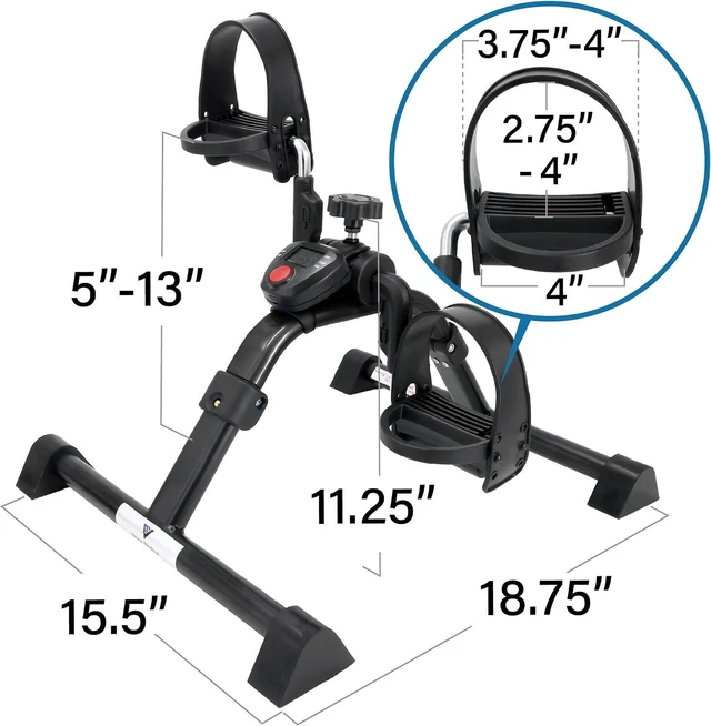 Alt view image 5 of 7 - Vaunn Foldable Compact Professional Wrist Arm Leg Strengtheners Pedal Exerciser with Electronic Display for Indoor Exerciser and Physical Therapy