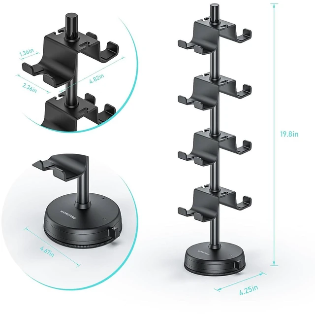 Alt view image 2 of 7 - MANMUVIMO Headphone Controller Storage Holder for Desk 4 Tiers with Anti-Slip Stable Suction Cup, Controller Holder, Universal Gaming Desk Accessories for PS5/PS4/Xbox Series/Xbox One
