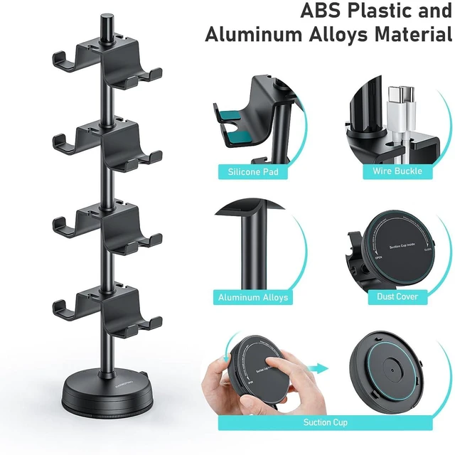 Alt view image 5 of 7 - MANMUVIMO Headphone Controller Storage Holder for Desk 4 Tiers with Anti-Slip Stable Suction Cup, Controller Holder, Universal Gaming Desk Accessories for PS5/PS4/Xbox Series/Xbox One