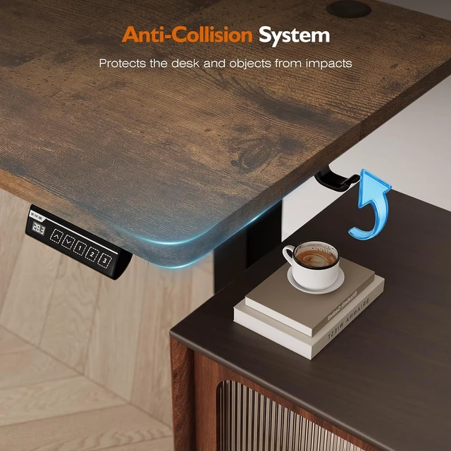 Alt view image 5 of 7 - Monomi 48" x24 Electric Height Adjustable Standing Desk,Rustic Brown