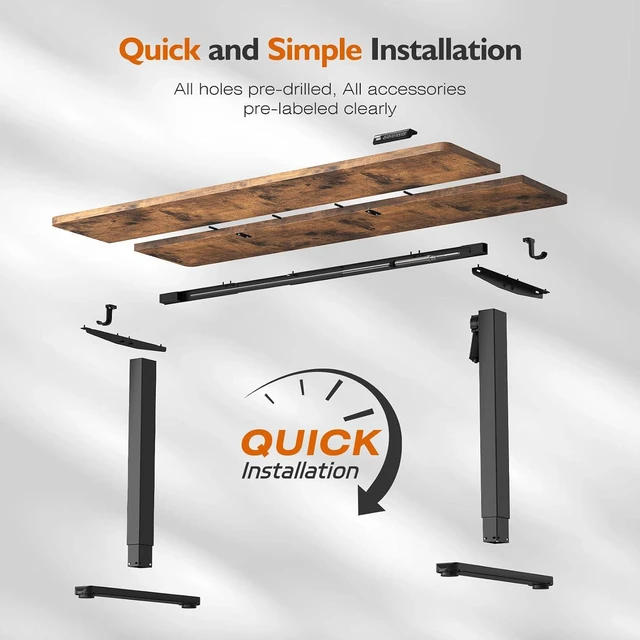 Alt view image 7 of 7 - Monomi 48" x24 Electric Height Adjustable Standing Desk,Rustic Brown