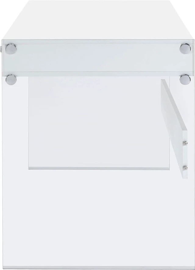 Alt view image 7 of 7 - Coaster Home Furnishings Dobrev 48-inch 2-Drawer Writing Desk White High Gloss 800829