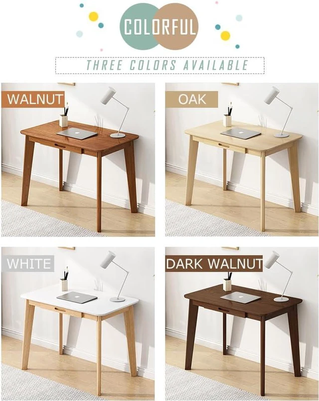 Alt view image 7 of 7 - IOTXY Solid Wood Writing Desk - Home Office Laptop Computer Table, Walnut