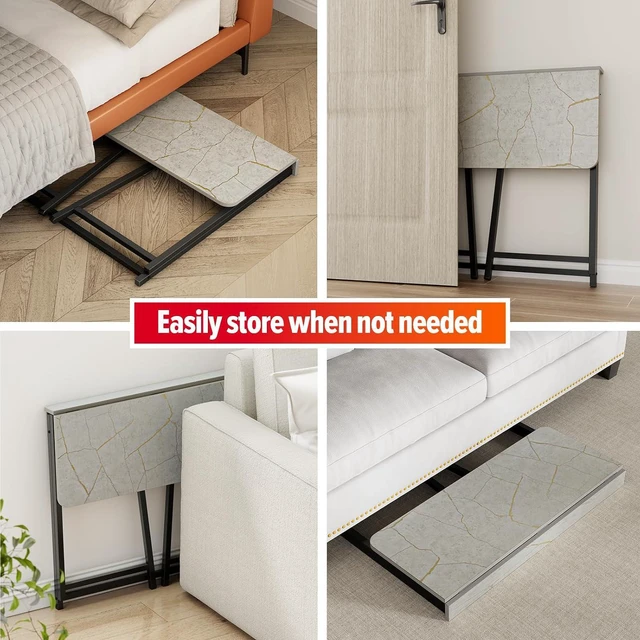 Alt view image 4 of 7 - WOHOMO Folding Desk, 31.5" Foldable Computer Table for Small Spaces, Grey