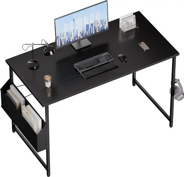 Main image of Pamray 47 Inch Computer Desk for Small Spaces with Storage Bag, Home Office Work Desk with Headphone Hook, Small Office Desk Study Writing Table