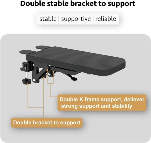 Alt view image 4 of 7 - Computer Arm Rest for Desk, Suitable for Office desks, Sturdy Mouse arm Support, Computer Desk Extender, Suitable for Home and Office