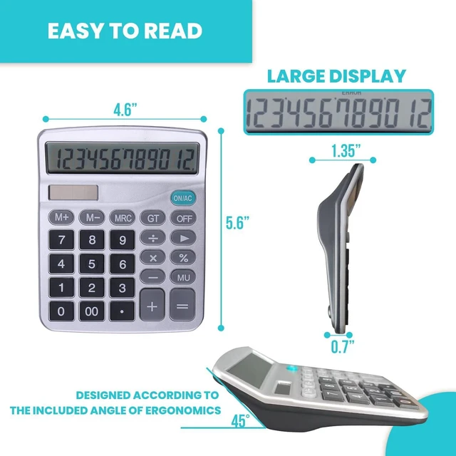 Alt view image 2 of 7 - Lichamp Desk Calculators with Big Buttons and Large Display, 4 Bulk Pack