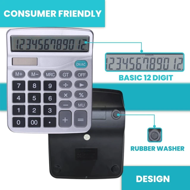 Alt view image 5 of 7 - Lichamp Desk Calculators with Big Buttons and Large Display, 4 Bulk Pack