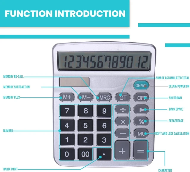Alt view image 6 of 7 - Lichamp Desk Calculators with Big Buttons and Large Display, 4 Bulk Pack