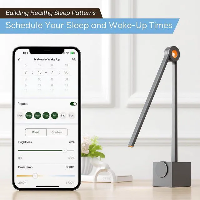 Alt view image 2 of 7 - Ligoe Minimalist Home Office Desk Lamp By LINKSTYLE Foldable Desk Light, Eye Protections LEDs, Dimmable Lights, App Control