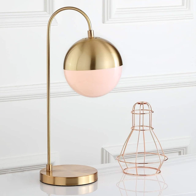 Alt view image 2 of 6 - SAFAVIEH Lighting Collection Cappi Modern Brass Gold Orb 21-inch Bedroom Living Room Home Office Desk Dorm Study Nightstand Task Table Lamp (LED Bulb Included)