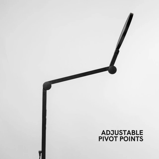 Alt view image 7 of 7 - LUME CUBE Edge 2.0 LED Desk Lamp | Dimmable Home Office Desk Light with USB Charging Port & Strong Swing Arm | Adjustable Color Temperature and Brightness | Circle Webcam Light - Black