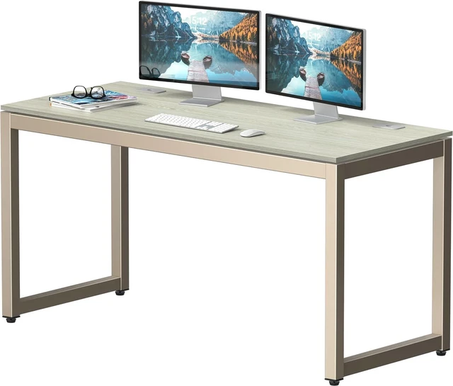 Main image of SHW 55-Inch Commercial-Grade Office Computer Desk, Maple