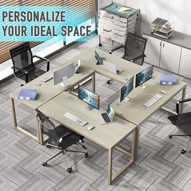 Alt view image 6 of 7 - SHW 55-Inch Commercial-Grade Office Computer Desk, Maple