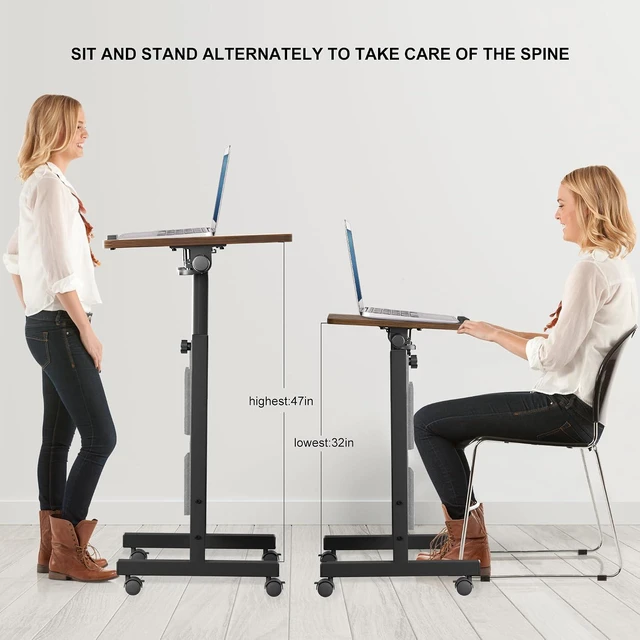 Alt view image 6 of 7 - KOUPA Height Adjustable Flip Standing Desk with Wheels and Bag,24Inch