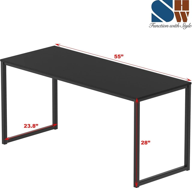 Alt view image 3 of 7 - SHW Mission 55-Inch Home Office Computer Desk, Black