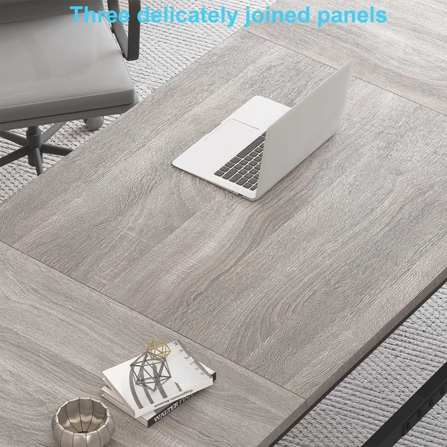 Alt view image 6 of 7 - HSH 70 Inch Long Grey Desk, Large Home Office Computer Desk for 2 People