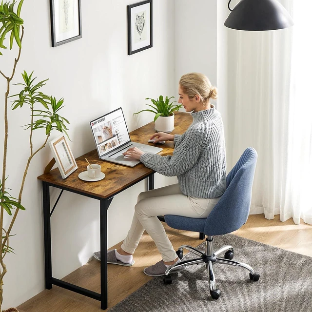 Alt view image 2 of 7 - Sweetcrispy 40-Inch Small Computer Desk for Bedroom, Brown