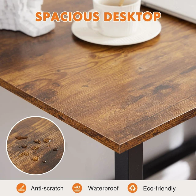 Alt view image 4 of 7 - Sweetcrispy 40-Inch Small Computer Desk for Bedroom, Brown