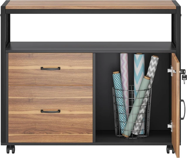 Alt view image 5 of 7 - Tribesigns 63" Executive Desk with Reversible File Cabinet, Large L-Shaped Office Desk with Drawers, Business Furniture Workstation for Home Office