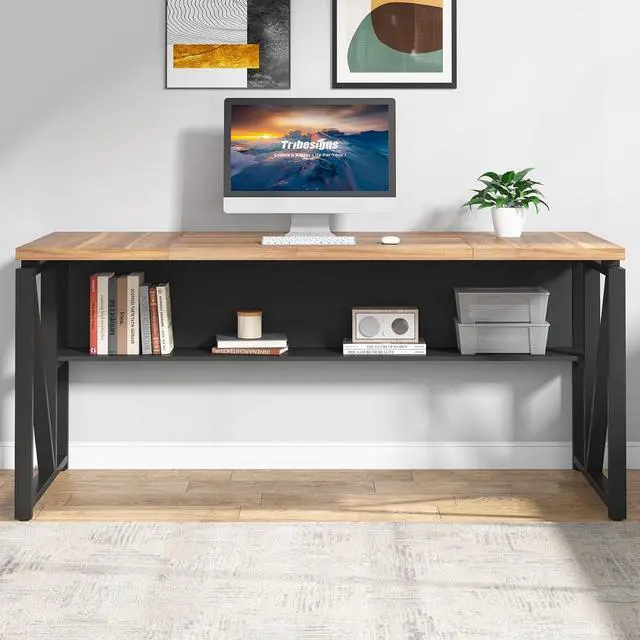 Alt view image 6 of 7 - Tribesigns 63" Executive Desk with Reversible File Cabinet, Large L-Shaped Office Desk with Drawers, Business Furniture Workstation for Home Office