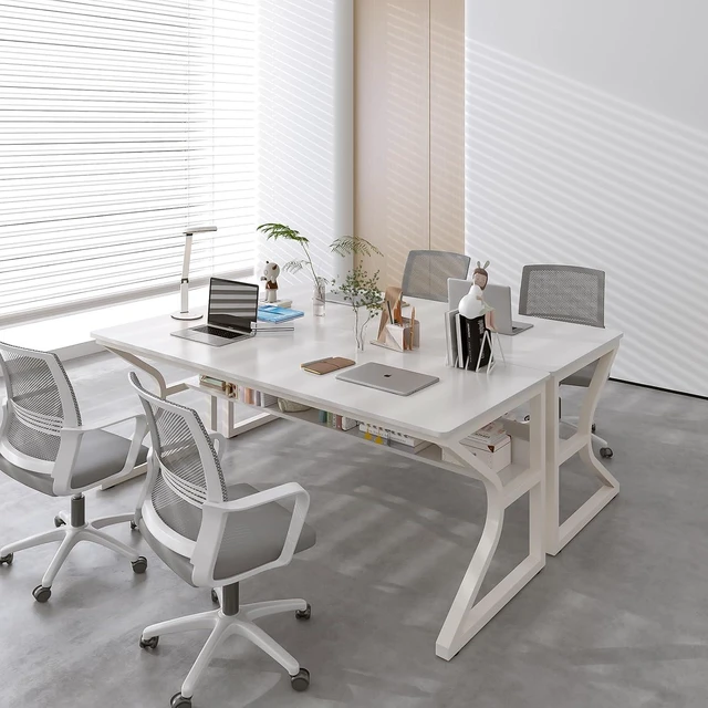 Alt view image 6 of 7 - OSCHF 63-Inch Extra Long Desk with Storage Shelf, Warm White