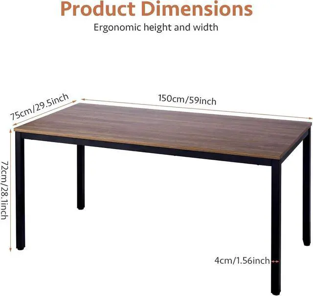 Alt view image 3 of 6 - POPRUN Writing Computer Office Desk 59 Inch, 60x30 Home Wooden Study Table