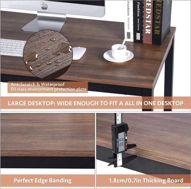 Alt view image 4 of 6 - POPRUN Writing Computer Office Desk 59 Inch, 60x30 Home Wooden Study Table
