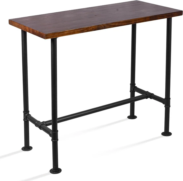 Main image of DIY Industrial Design Pipe Dining Table Casual Pub BAR Laptop Table Modern Studio Wood and Metal Rectangular Dining Table homeoffice Desk Breakfast high bar Table Brown Desktop 47.3" × 23.6"