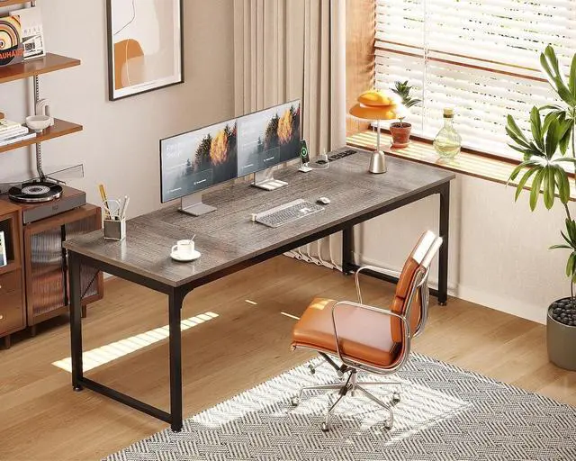 Alt view image 2 of 7 - Coleshome 71 Inch Computer Desk with Power Outlet