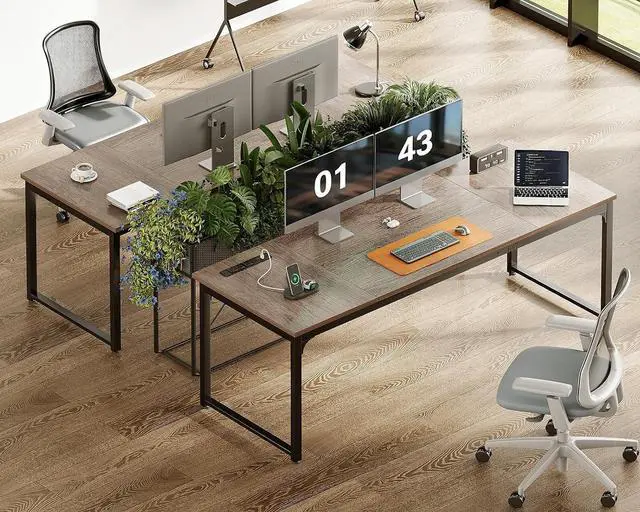 Alt view image 4 of 7 - Coleshome 71 Inch Computer Desk with Power Outlet