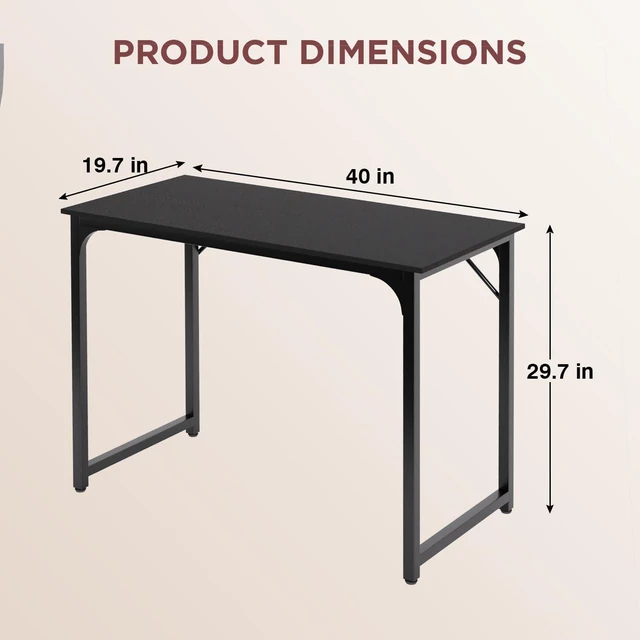 Alt view image 3 of 7 - PayLessHere | 39 Inch Computer Desk | Black | Sturdy Office Desk