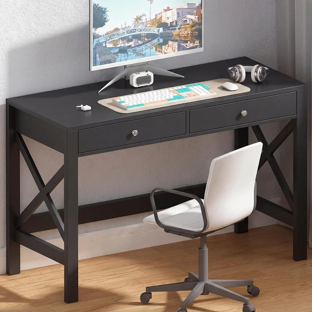 Main image of ChooChoo 39.4 Inches Farmhouse Computer Desk with 2 Drawers