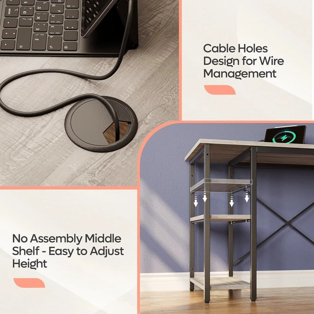 Alt view image 4 of 7 - Bestier L Shaped Desk with Shelves 75 Inch Reversible Corner Computer Desk or 2 Person Long Table, Writing Study Desk for Home Office Small Space Bedroom Apartment, Wash White