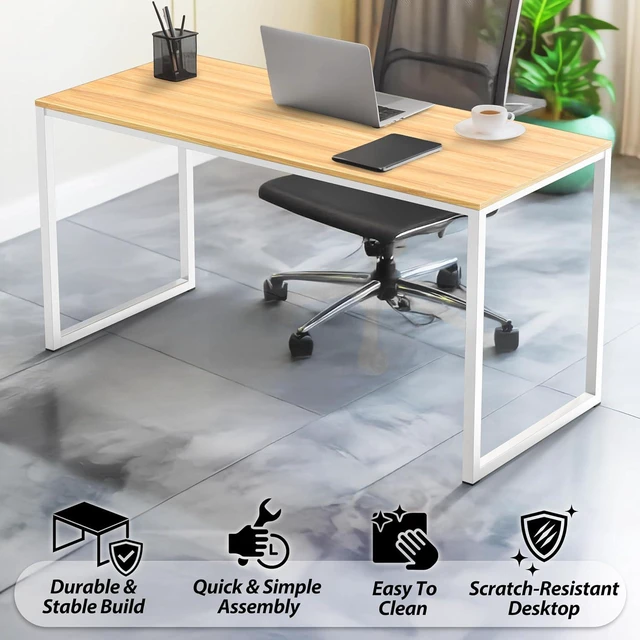 Alt view image 4 of 7 - SHW Mission 48-Inch Home Office Computer Desk, Oak