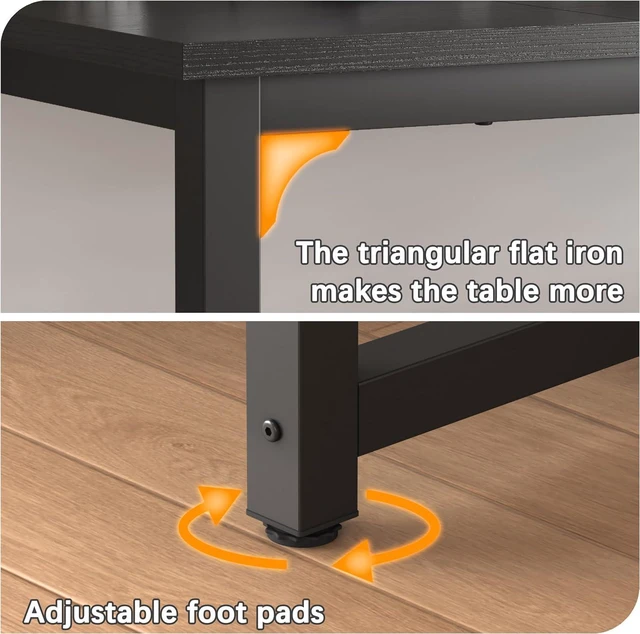 Alt view image 6 of 7 - NSdirect 63 inch Computer Desk,Modern Simple Style PC Table Office Desk Wide Workstation for Study Writing,Gaming and Home Office,Extra 1" Thicker Wooden Tabletop and Black Metal Frame,Black