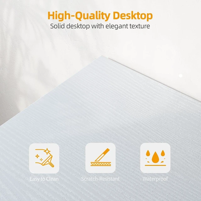 Alt view image 7 of 7 - TIQLAB L Shaped Computer Desk with Power Outlets, 47 Inch Small Corner Desk with Reversible Shelves, Gaming Desk Computer Table Study Writing Desk for Home Office Small Space, White